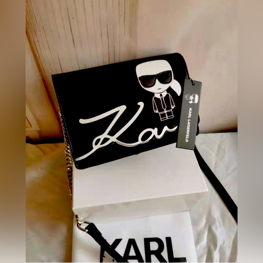 Karl langerfeld bag . Never used , crossbody more like a mini bag